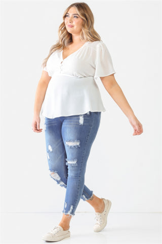 Plus Tie Detail Flare Top