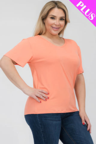 Plus Size Basic Short Sleeve T-shirt