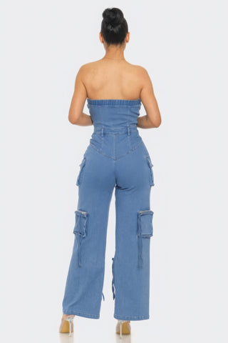 Stretch Denim Jumpsuit